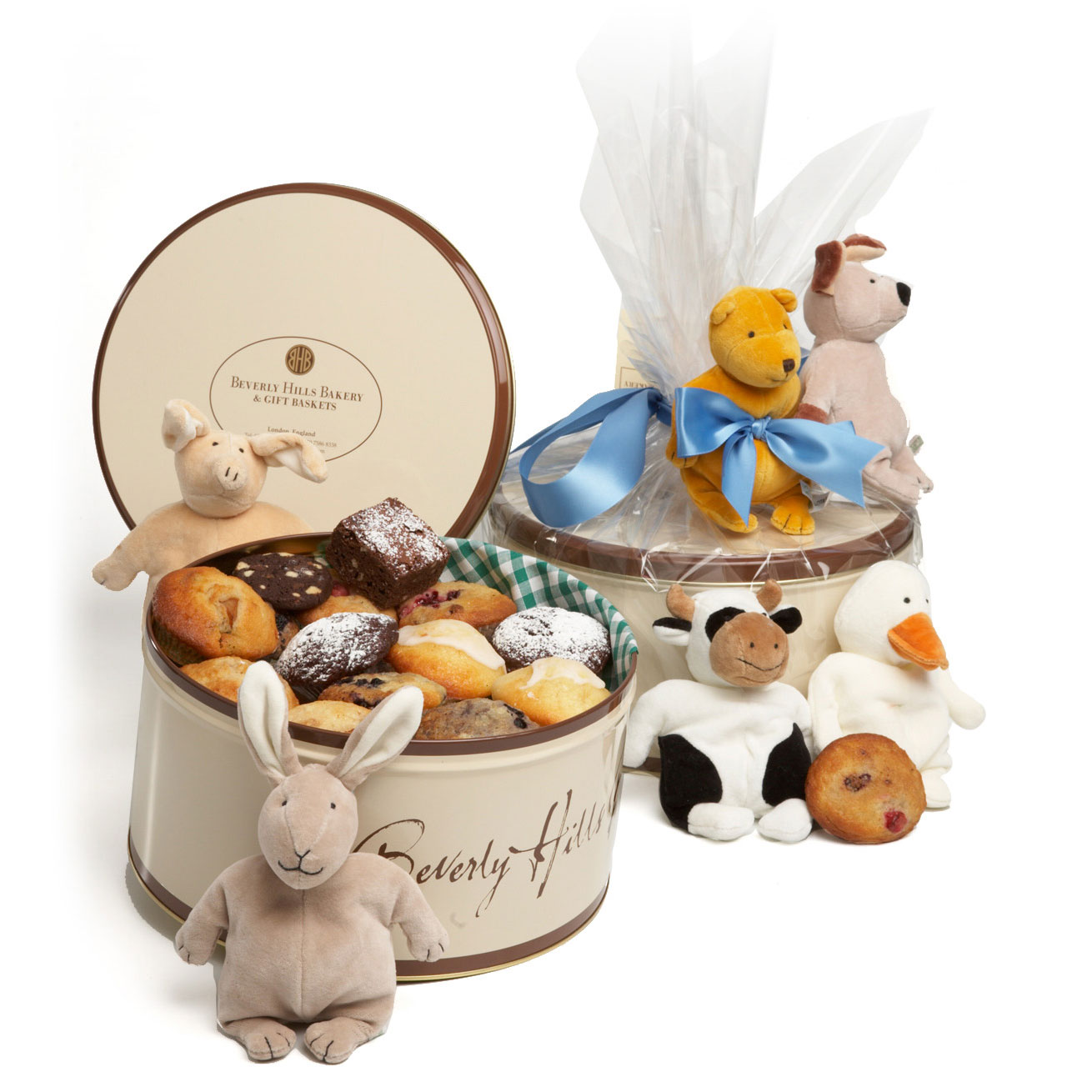 Baby gift delivery London New baby gift tins by Beverly Hills Bakery